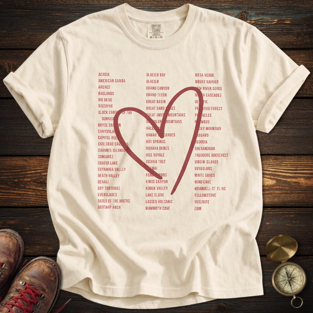 Red Heart 63 National Parks T-Shirt