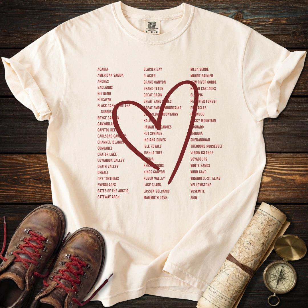 Red Heart 63 National Parks T-Shirt