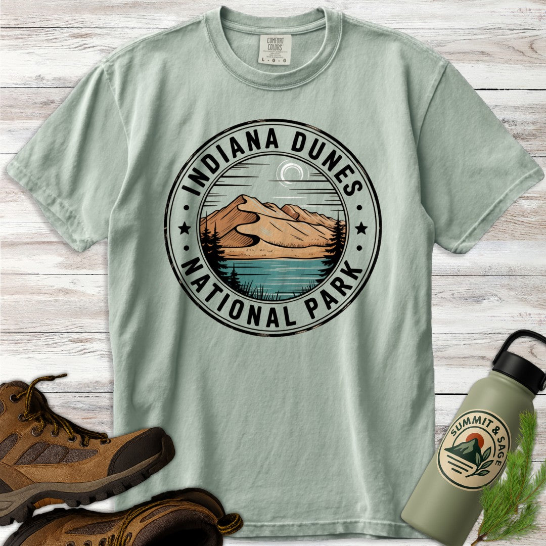 Indiana Dunes Badge Style T-Shirt