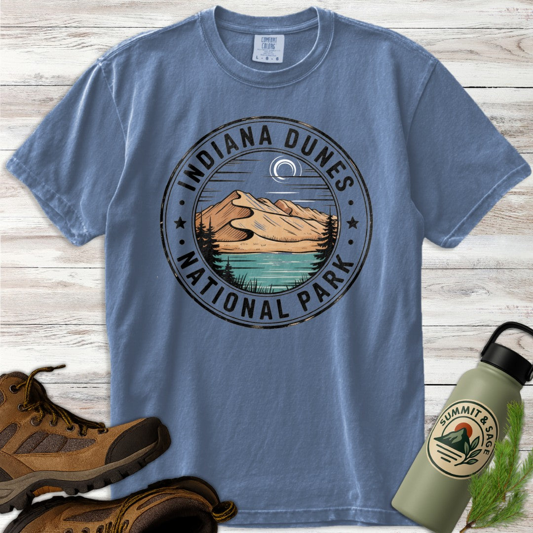 Indiana Dunes Badge Style T-Shirt