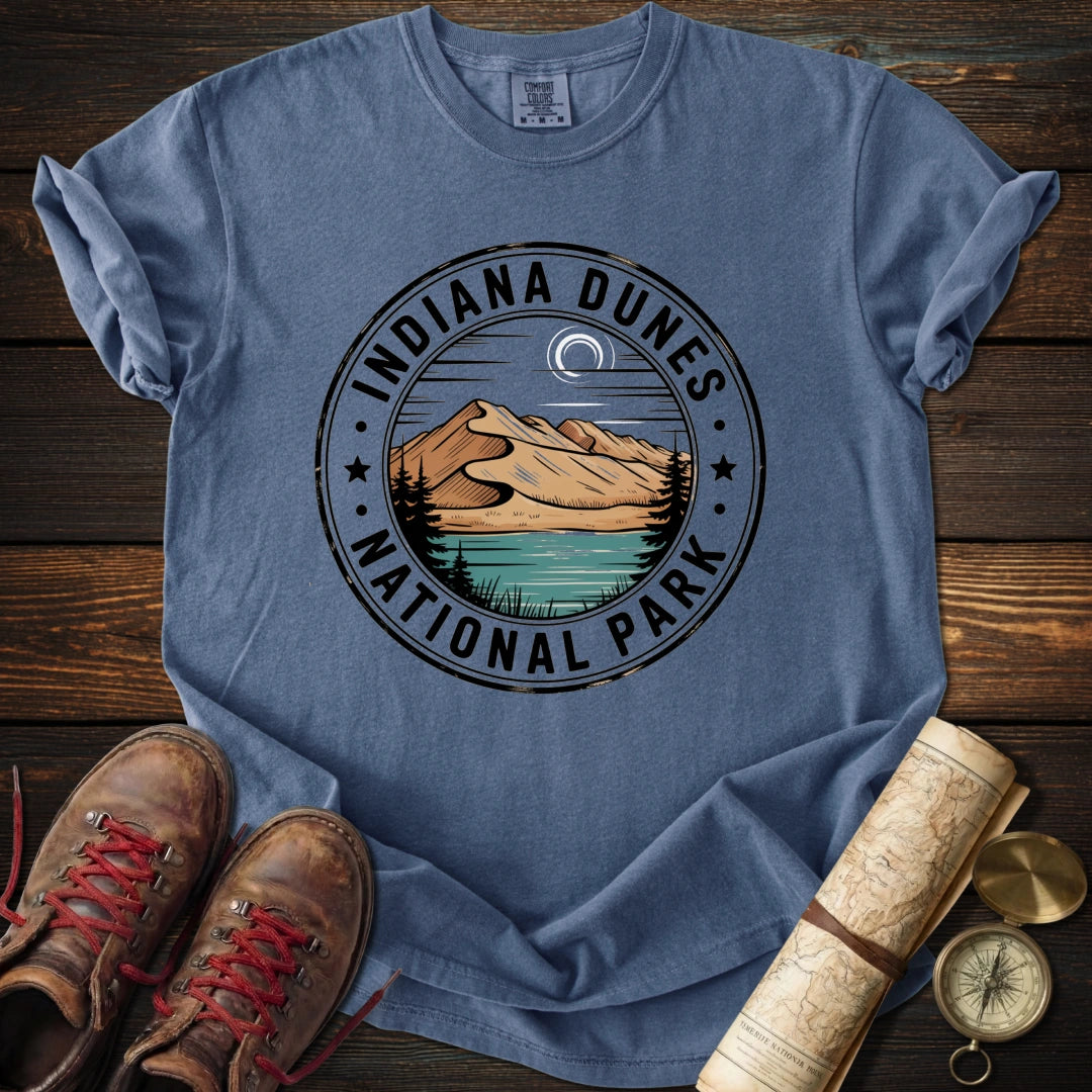 Indiana Dunes Badge Style T-Shirt