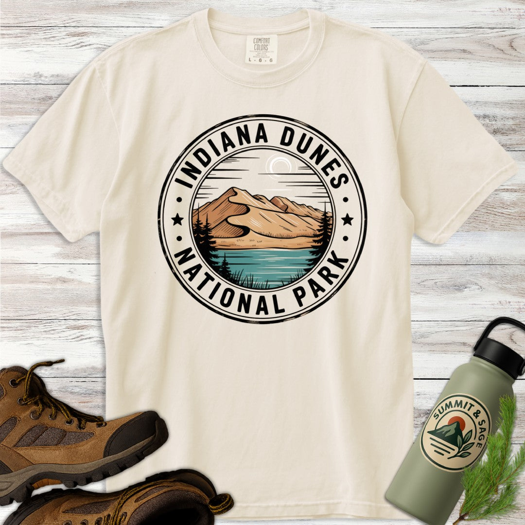 Indiana Dunes Badge Style T-Shirt