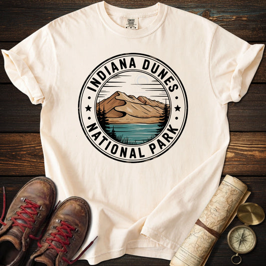 Indiana Dunes Badge Style T-Shirt
