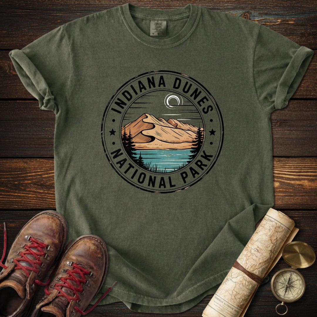 Indiana Dunes Badge Style T-Shirt