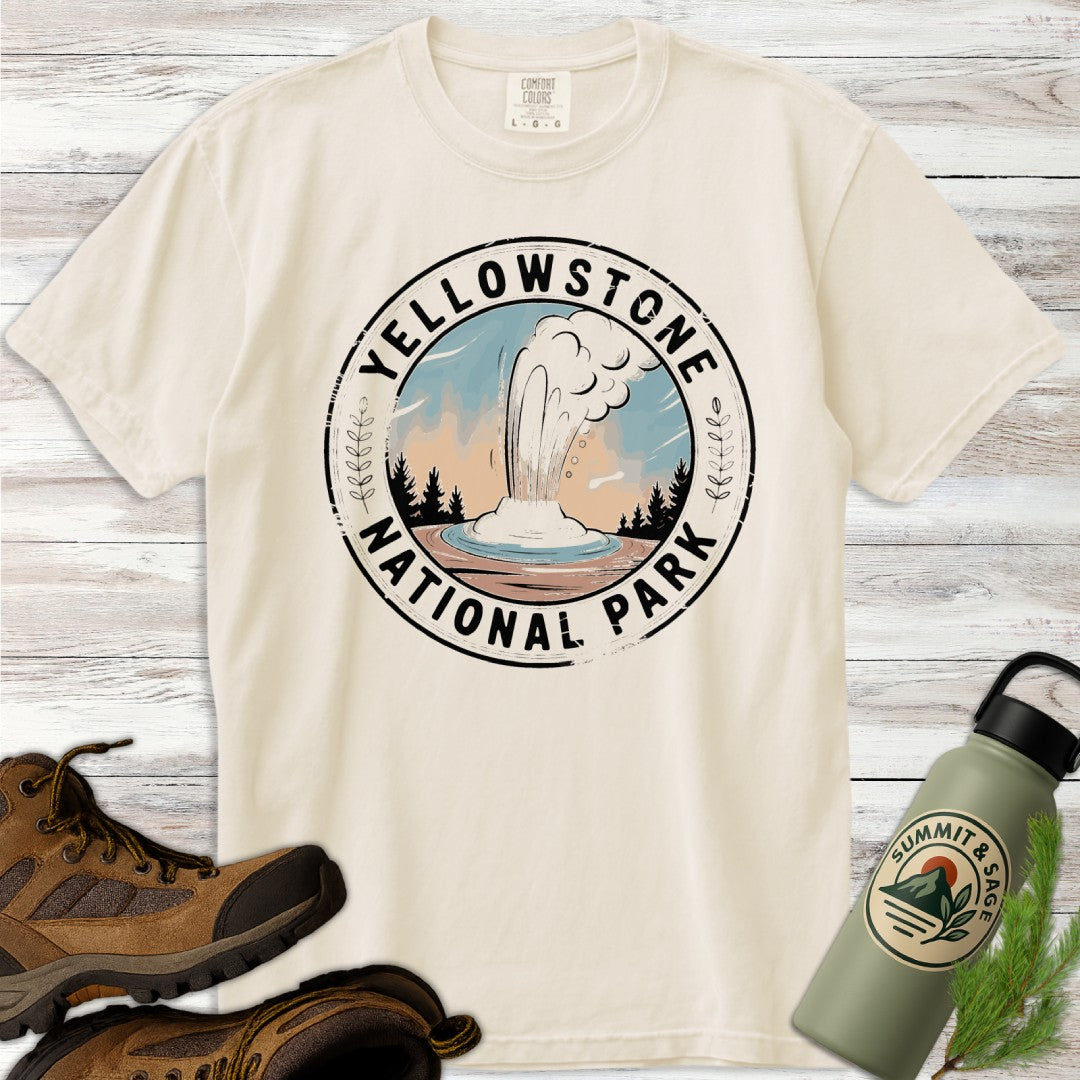 Yellowstone Park Geyser Badge T-Shirt