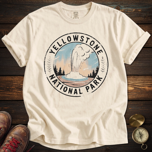 Yellowstone Park Geyser Badge T-Shirt