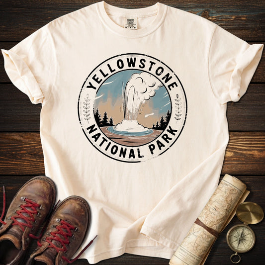 Yellowstone Park Geyser Badge T-Shirt