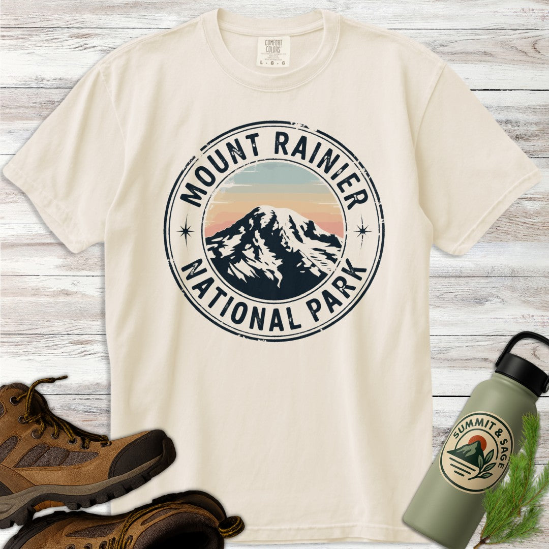 Mount Rainier Park Badge T-Shirt
