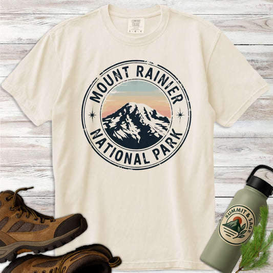 Mount Rainier Park Badge T-Shirt