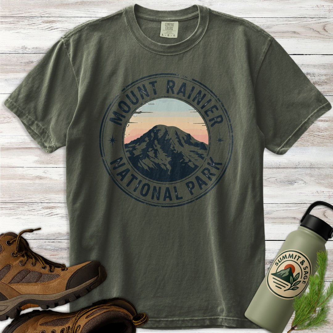 Mount Rainier Park Badge T-Shirt