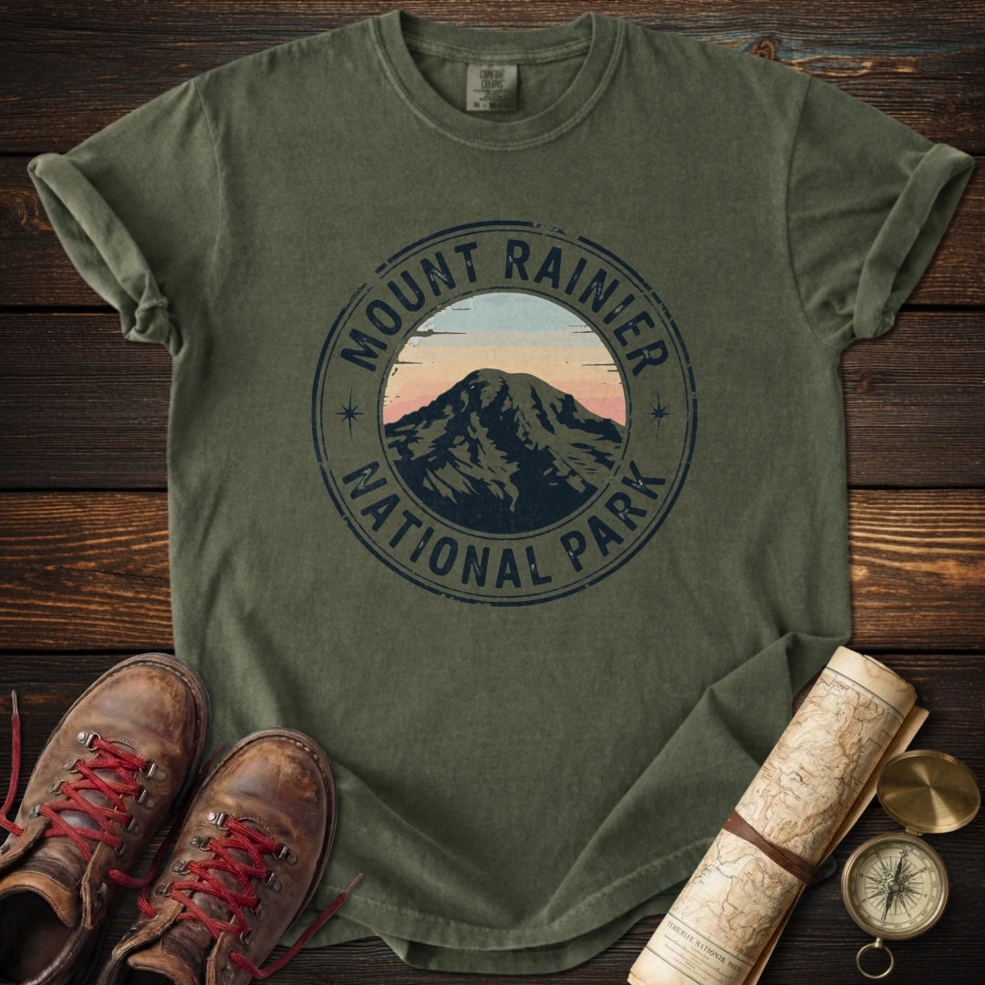Mount Rainier Park Badge T-Shirt