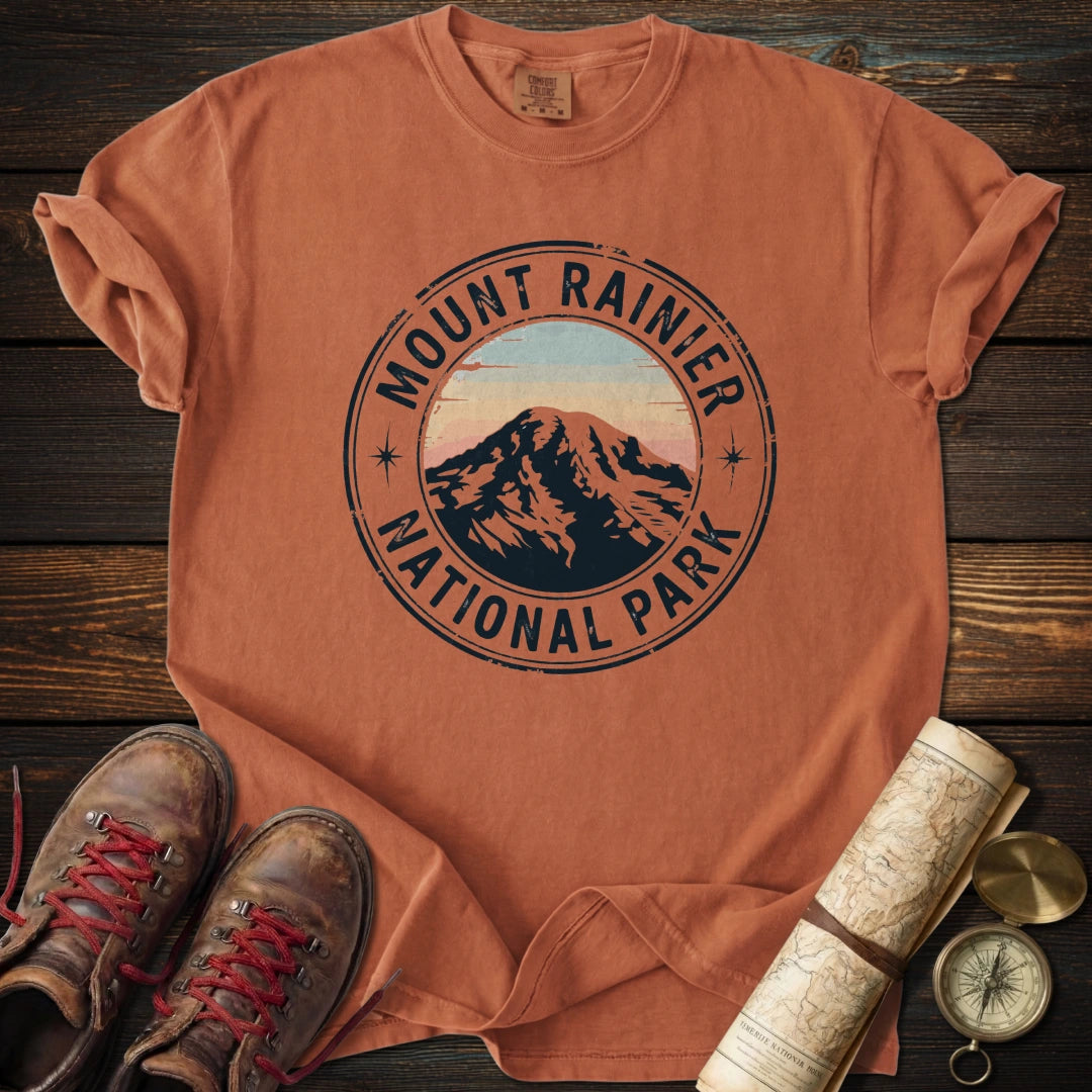 Mount Rainier Park Badge T-Shirt
