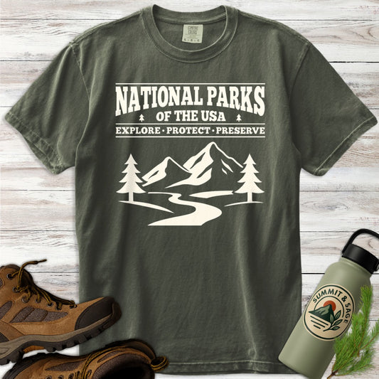 National Parks USA Clean Graphic T-Shirt