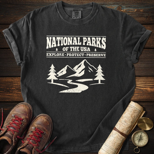 National Parks USA Distressed Graphic T-Shirt