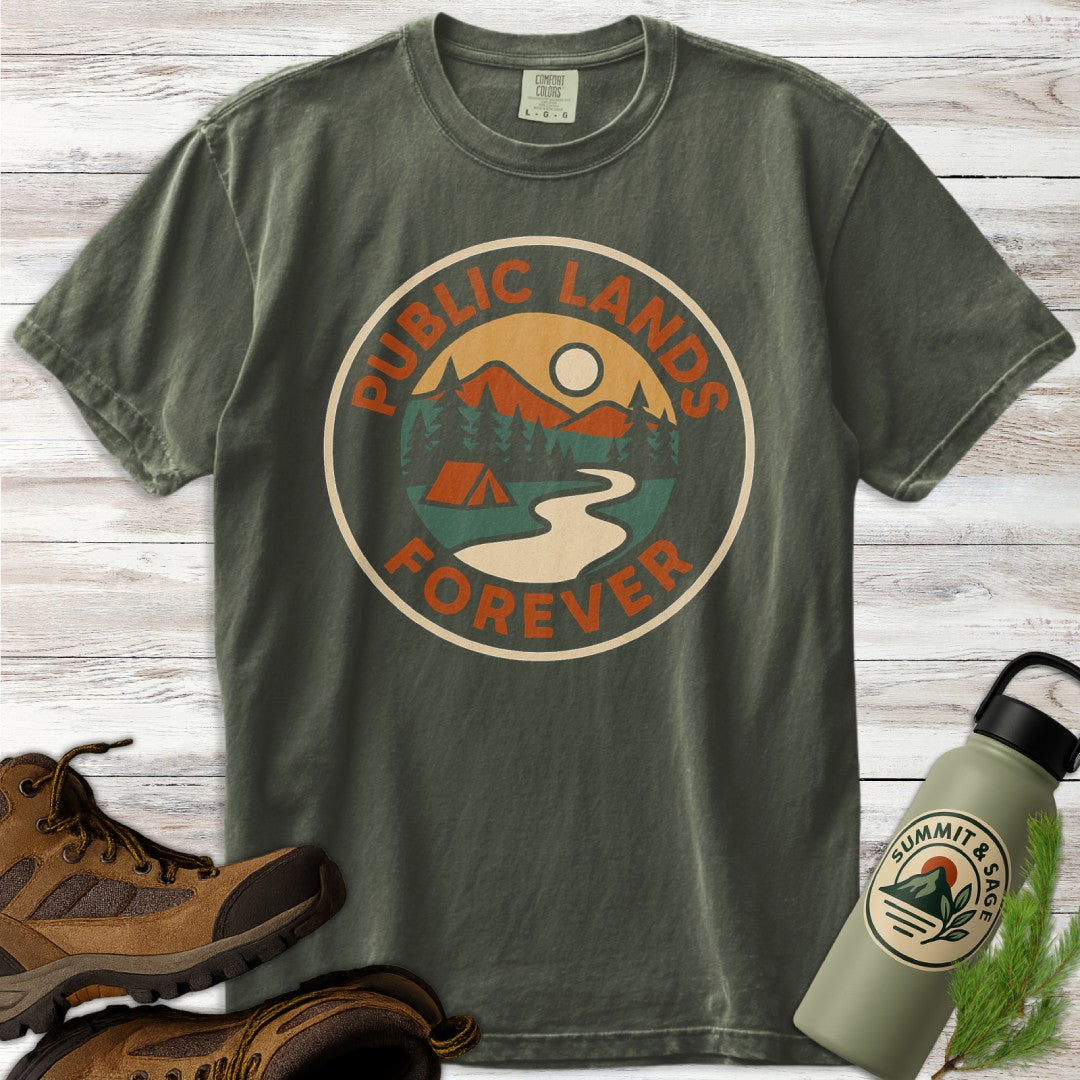 Public Lands Forever Badge-style T-Shirt
