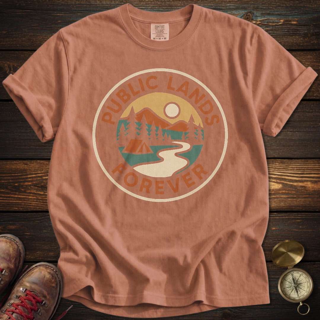 Public Lands Forever Badge-style T-Shirt