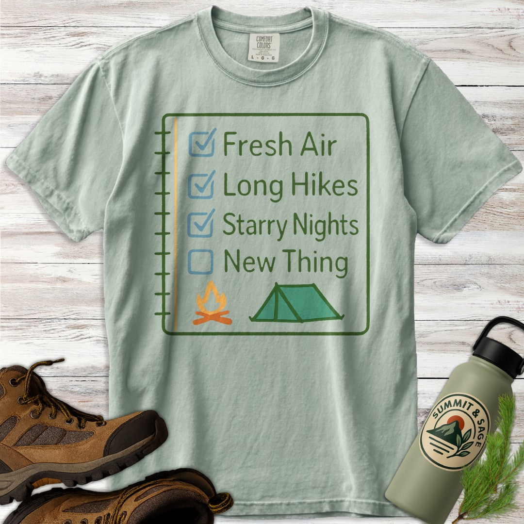 Outdoor Goals Checklist T-Shirt