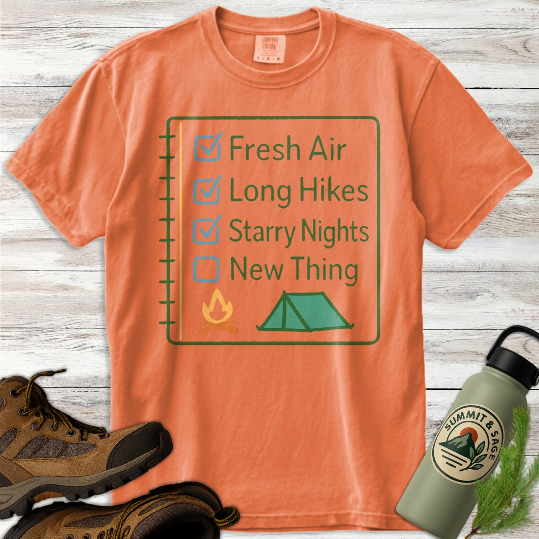 Outdoor Goals Checklist T-Shirt