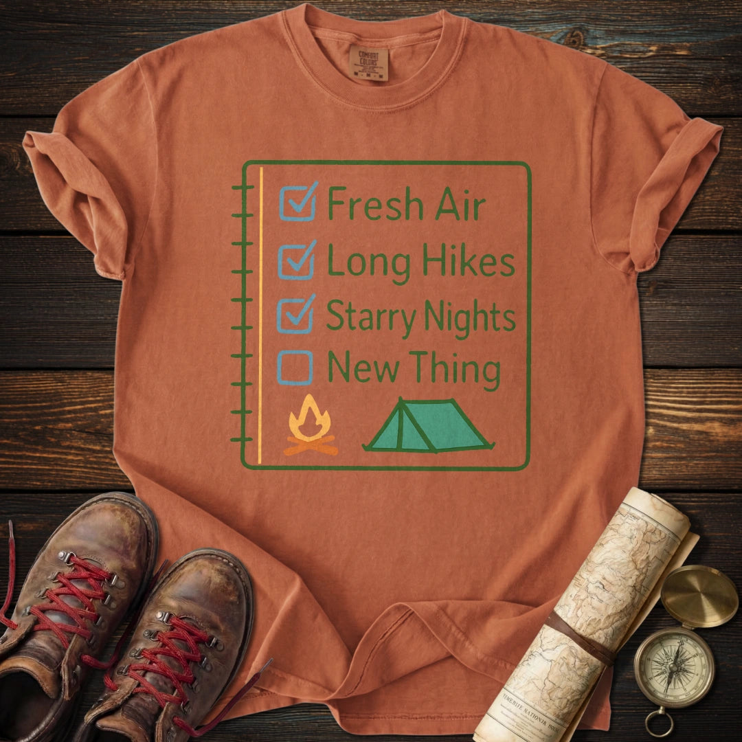 Outdoor Goals Checklist T-Shirt
