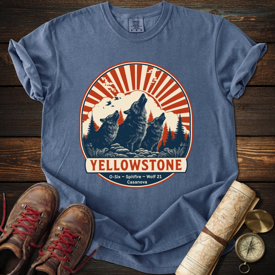 Retro Yellowstone Wolf T-Shirt