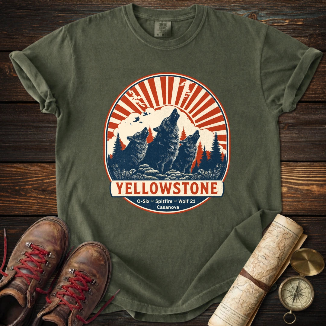 Retro Yellowstone Wolf T-Shirt