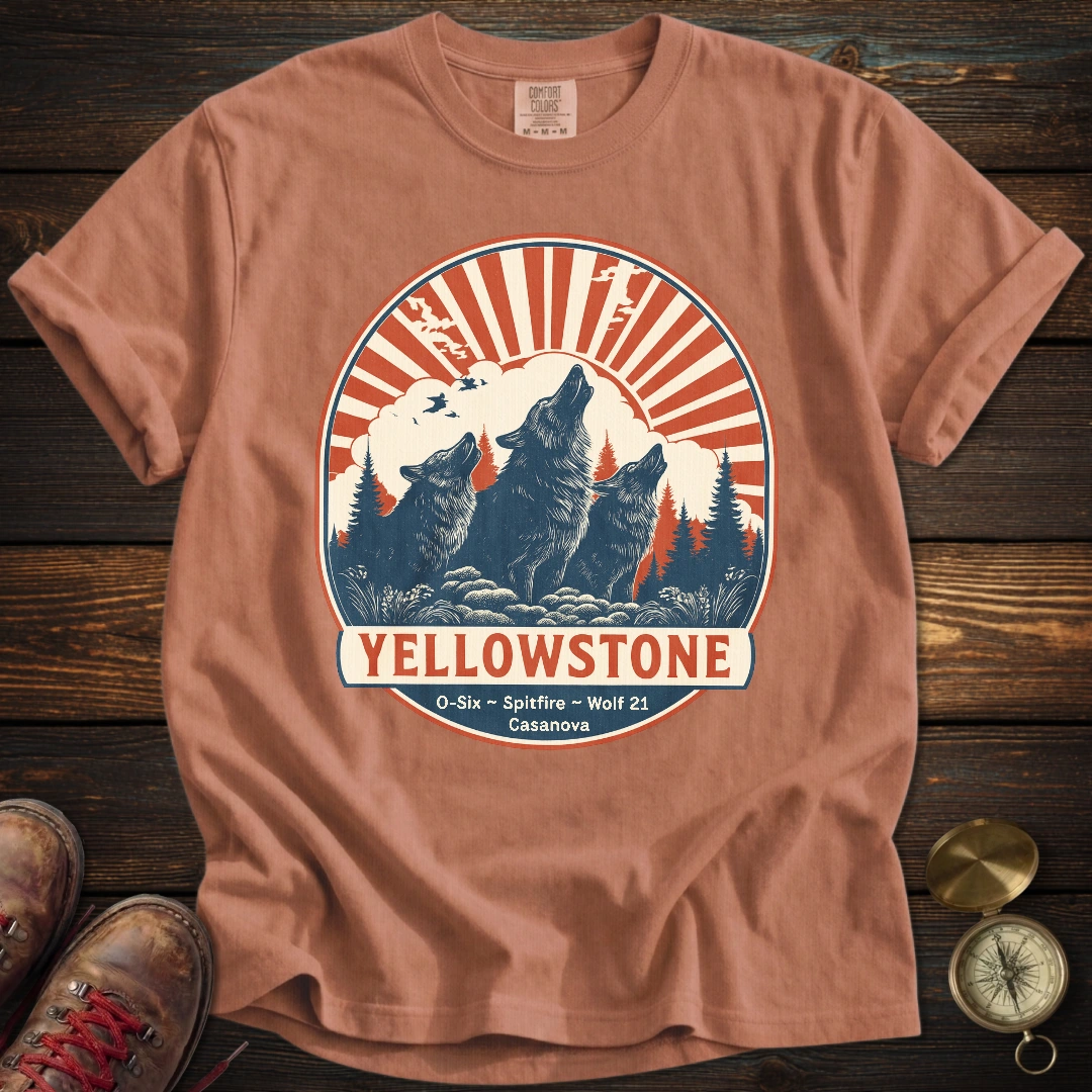 Retro Yellowstone Wolf T-Shirt