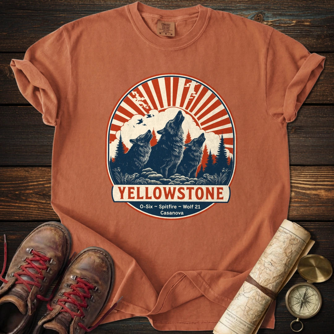 Retro Yellowstone Wolf T-Shirt