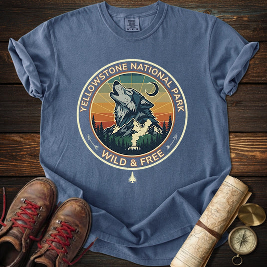 Yellowstone Wild & Free Wolf T-Shirt