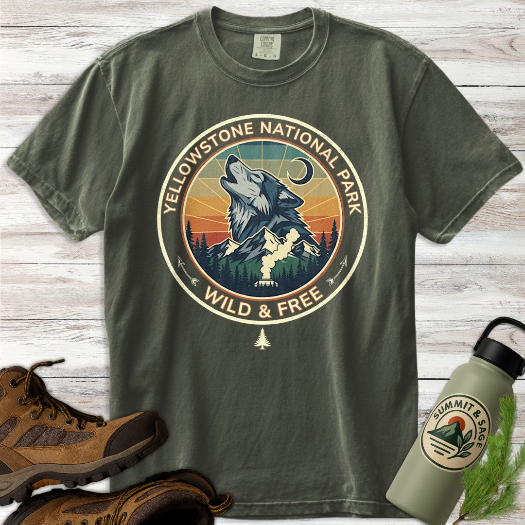 Yellowstone Wild & Free Wolf T-Shirt