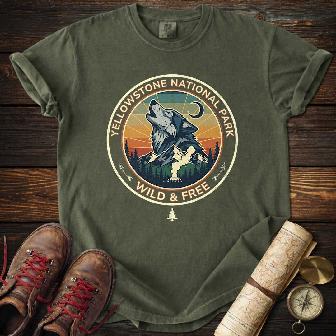 Yellowstone Wild & Free Wolf T-Shirt