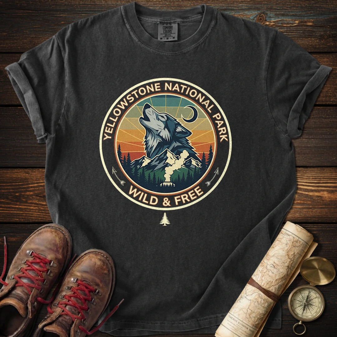 Yellowstone Wild & Free Wolf T-Shirt