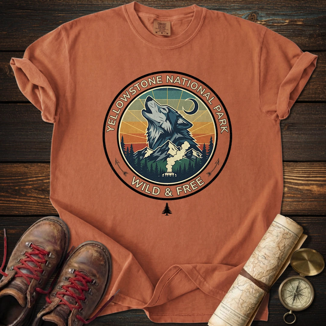 Yellowstone Wild & Free Wolf T-Shirt
