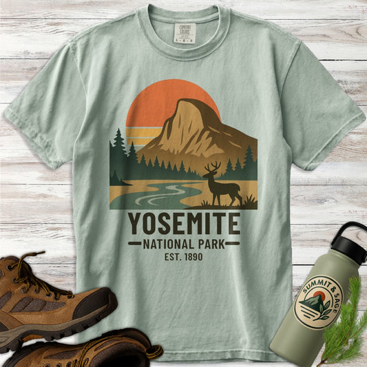 Yosemite Deer Poster Style T-Shirt