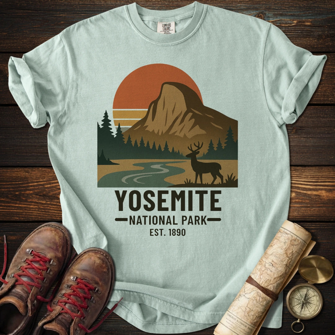 Yosemite Deer Poster Style T-Shirt