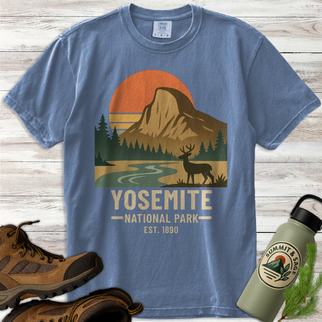 Yosemite Deer Poster Style T-Shirt