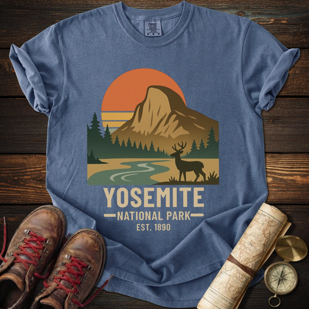 Yosemite Deer Poster Style T-Shirt