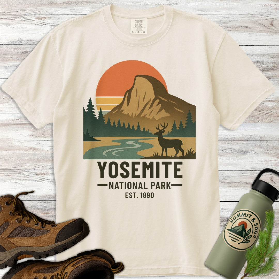 Yosemite Deer Poster Style T-Shirt