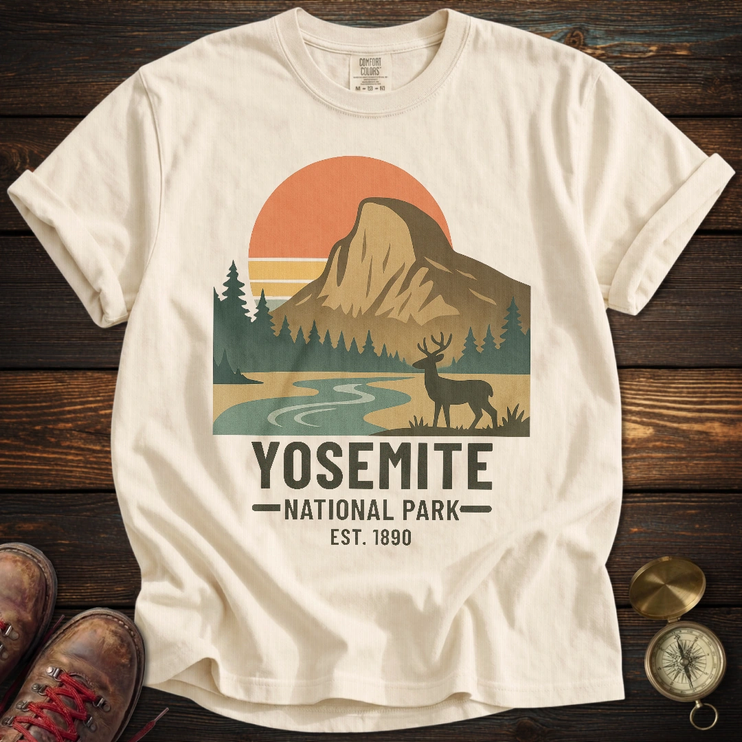 Yosemite Deer Poster Style T-Shirt