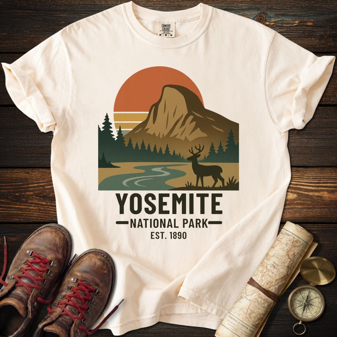 Yosemite Deer Poster Style T-Shirt