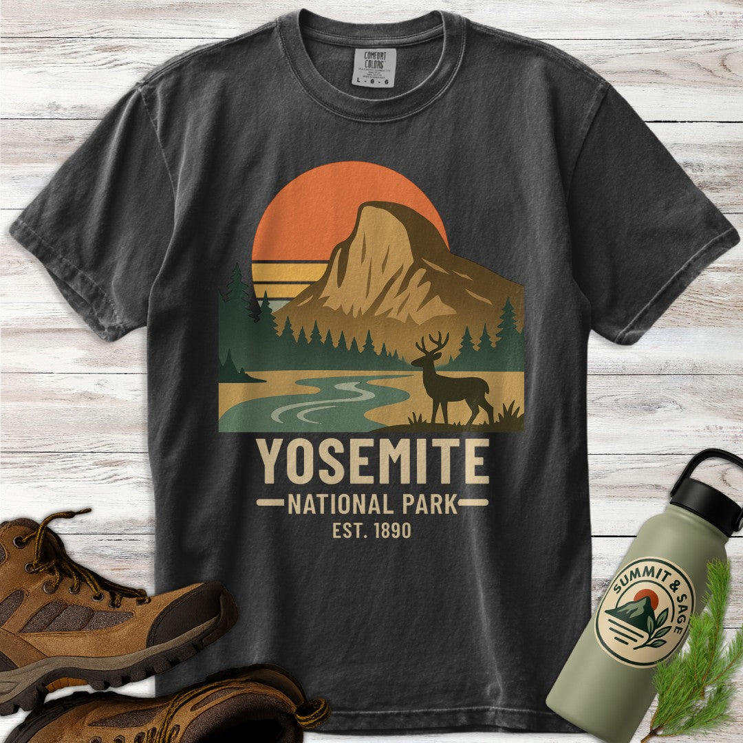 Yosemite Deer Poster Style T-Shirt