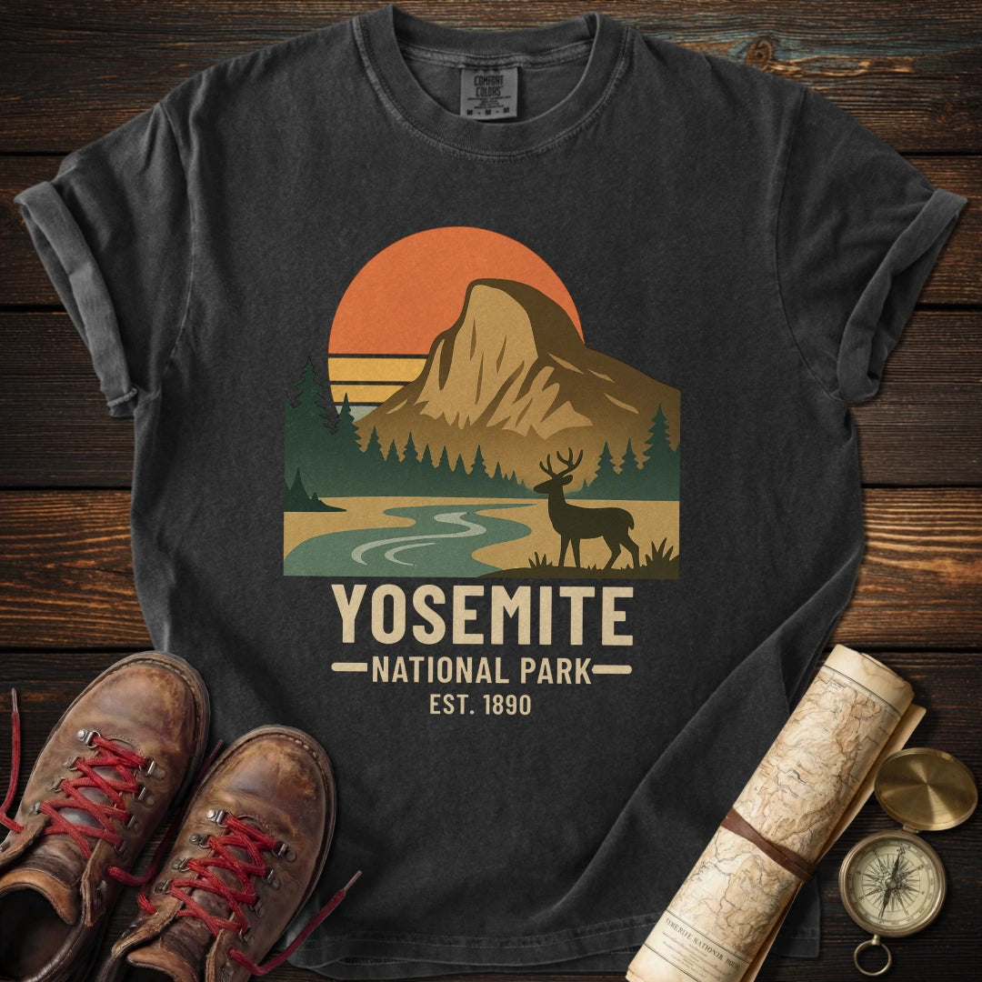 Yosemite Deer Poster Style T-Shirt