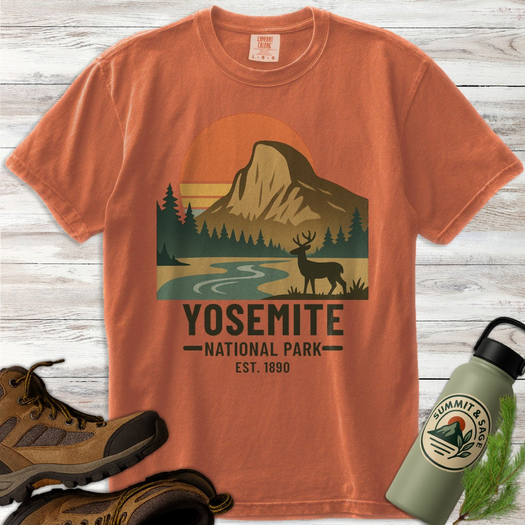Yosemite Deer Poster Style T-Shirt