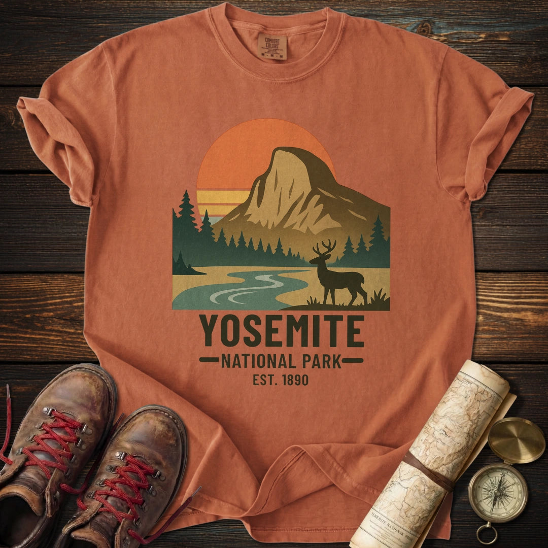 Yosemite Deer Poster Style T-Shirt