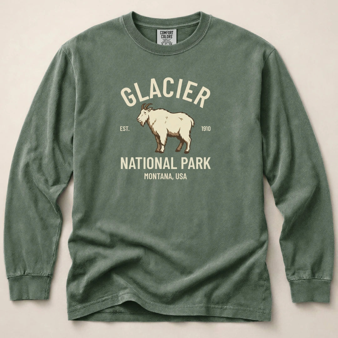 Glacier Mountain Goat Long Sleeved T-Shirt
