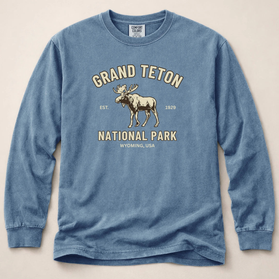Grand Teton Moose Long Sleeved T-Shirt