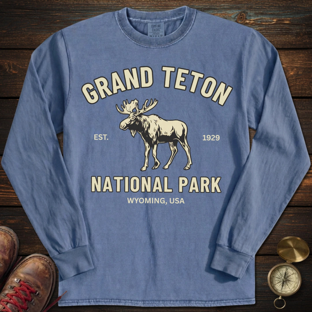 Grand Teton Moose Long Sleeved T-Shirt