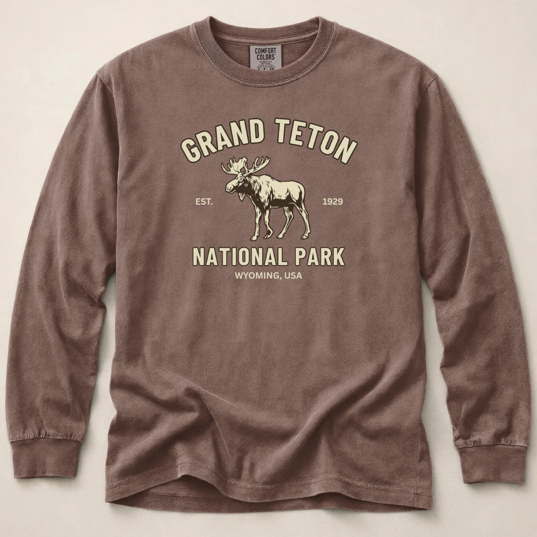 Grand Teton Moose Long Sleeved T-Shirt