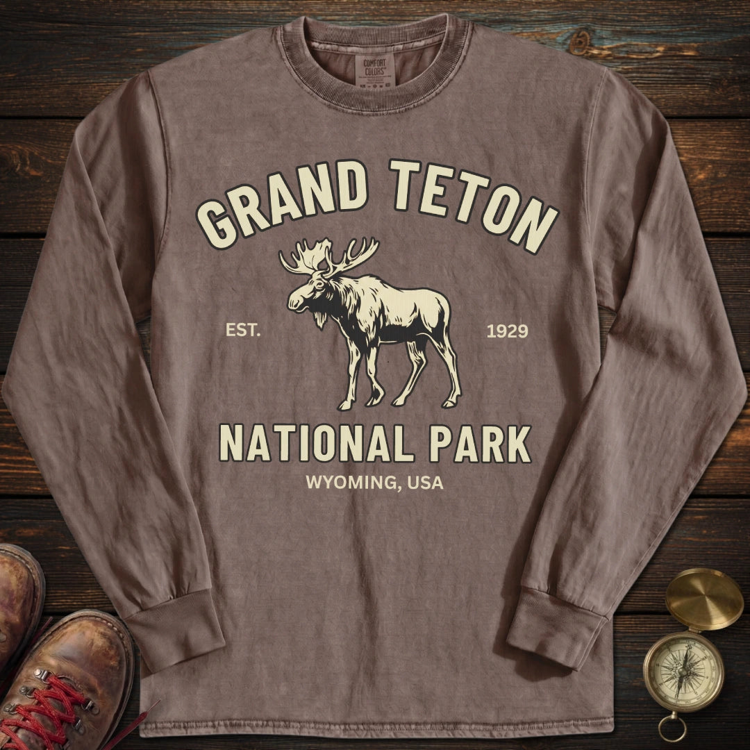 Grand Teton Moose Long Sleeved T-Shirt