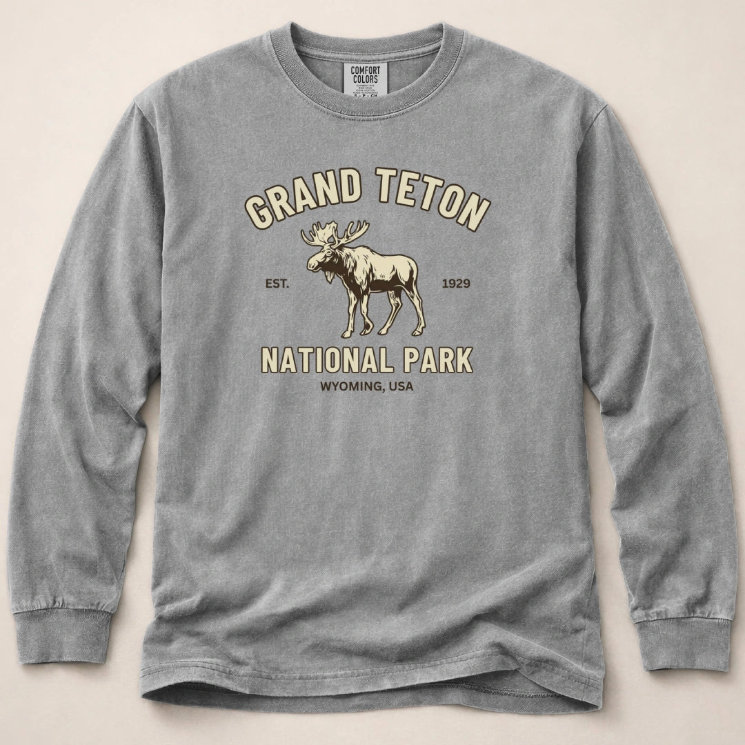 Grand Teton Moose Long Sleeved T-Shirt