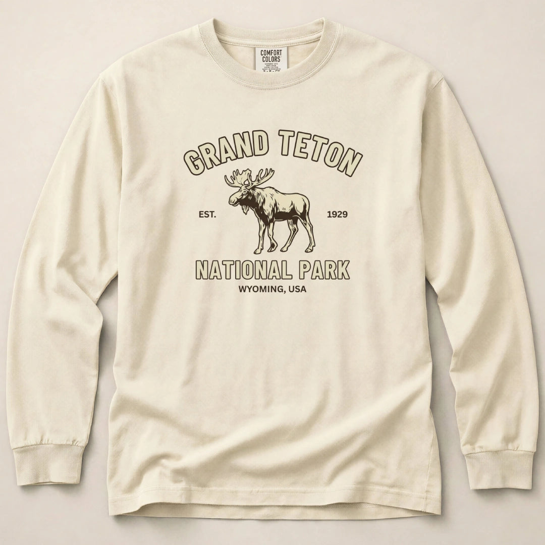 Grand Teton Moose Long Sleeved T-Shirt